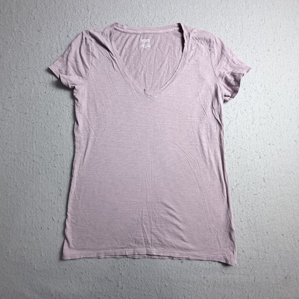 PINK Victorias Secret Women Small T-Shirt Short Sleeve Purple Comfort Summer